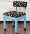 Arrow Blue Sewing Chair with Scalloped Base Sewing Notions on Black